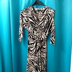 Black and cream color animal print dress